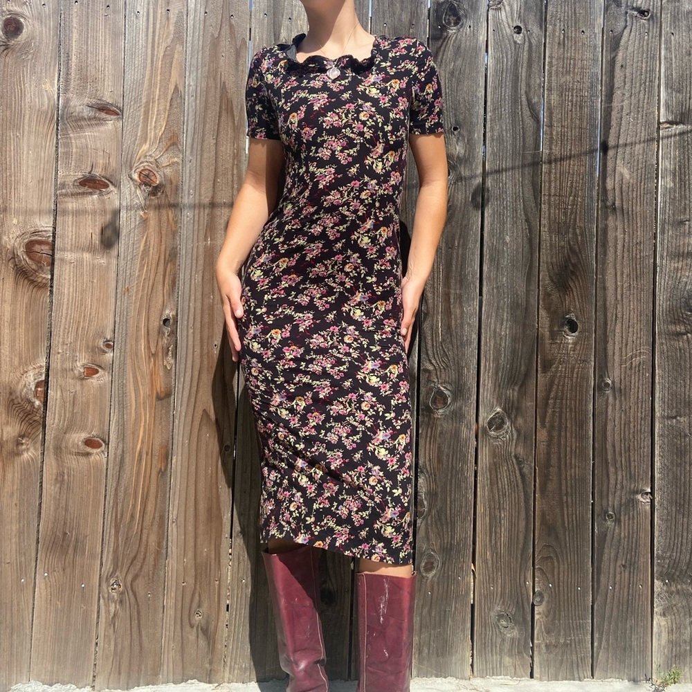 90s floral maxi dress
